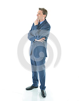 Business man standing and thinking