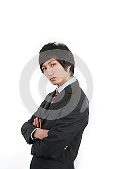 Business man standing with white background