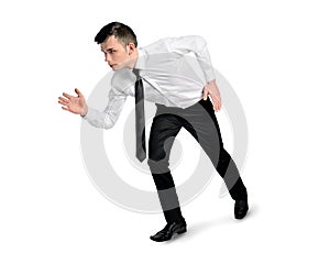 Business man start running position