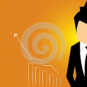 Business man stock investor, vector illustration