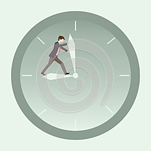 Business man stop time .