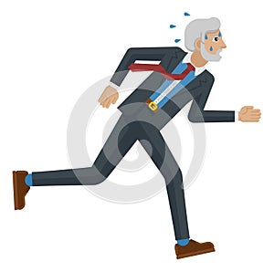 Business Man Stress Pressure Tired Running Concept