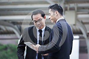 Business man with tablet