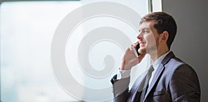 Business man talking on cell phone