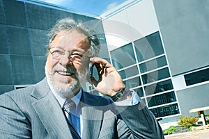 Business man talking on phone