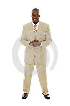 Business Man in Tan Suit