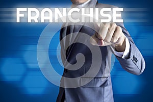 Business man touch modern interface for Franchise