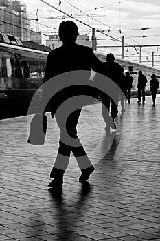 Business Man at Train Station