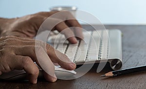 Business man using computer