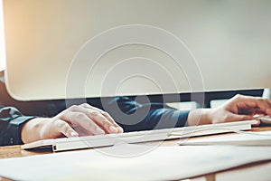 Business man Using Computer in office