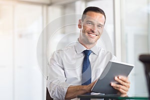 Business man using digital tablet