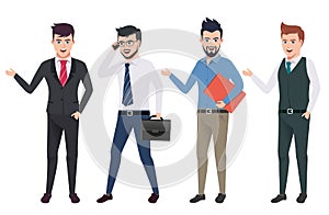 Business man vector characters set with professional male office and sales person