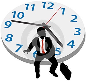 Business man wait appointment time clock
