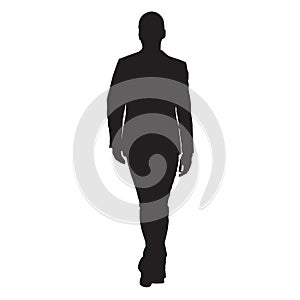 Business man walking forward, front view