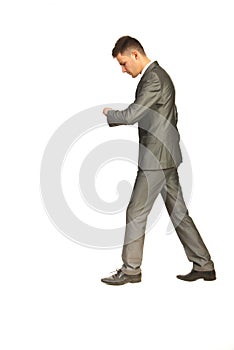 Business man walking at work