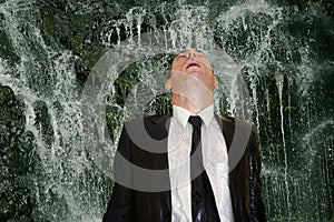 Business man waterfall