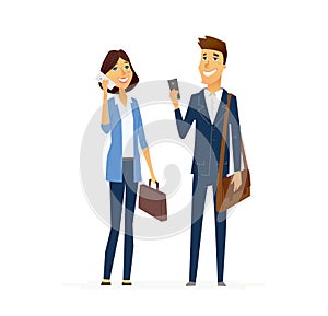 Business man and woman - modern flat design people characters composition.