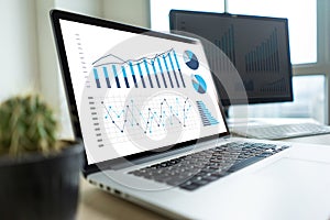 business man work chart schedule or planning financial report da