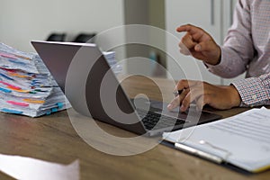Business man work Documents checking document paperwork report for analysis  document management concept Documents data in