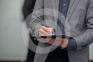Business man working with a digital tablet