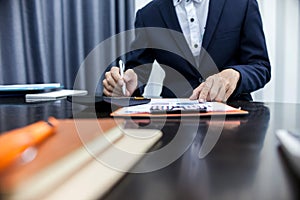 Business man working with documents in the office