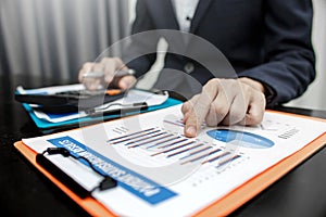 Business man working with documents in the office