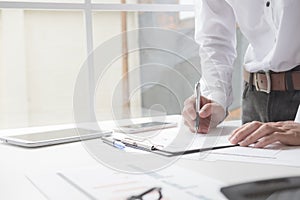 Business man working in his home office