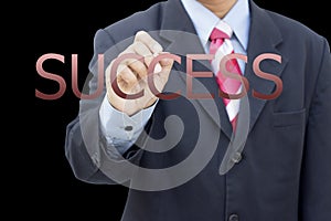 Business man writing success concept