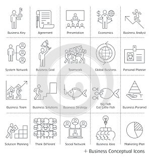 Business management conceptual icons.