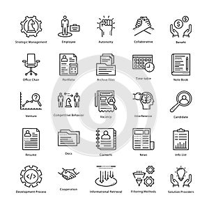 Business Management and Growth Vector Line Icons 6