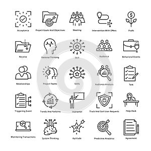 Business Management and Growth Vector Line Icons 40 photo