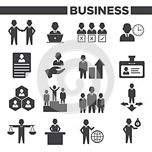 Business, Management and Human Resource Icons Set