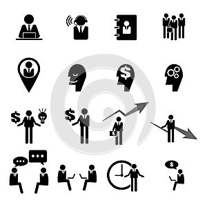 Business, management and human resource icons set eps 10