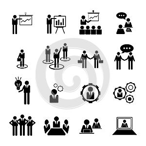 Business, management and human resource icons set eps 10