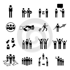 Business, management and human resource icons set eps 10