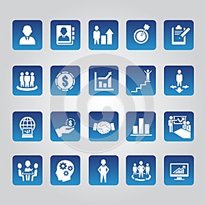 Business, management and human resource icons set illustration