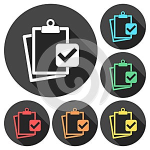 Business, Management, Human Resource Icons set with long shadow