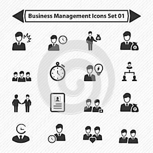 Business and management icon set 01