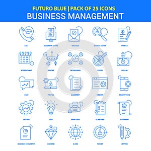 Business Management Icons - Futuro Blue 25 Icon pack