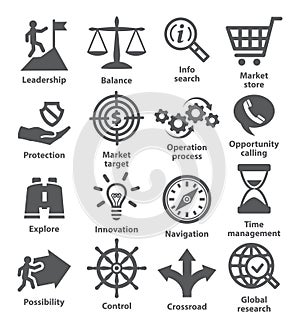 Business management icons. Pack 13.