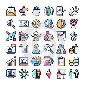 Business management icons pack photo