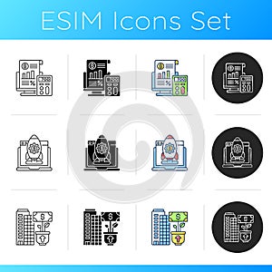 Business management icons set