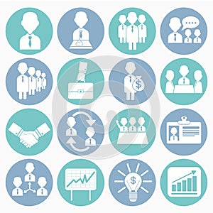 Business management icons set