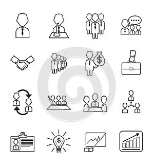 Business management icons set