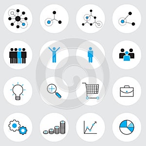 Business management icons set