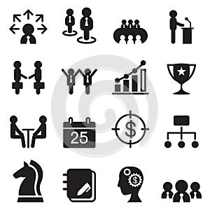 Business management icons set