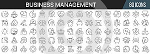 Business management line icons collection. Big UI icon set in a flat design. Thin outline icons pack. Vector illustration EPS10