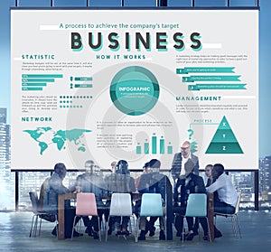 Business Management Marketing Global Plan Concept