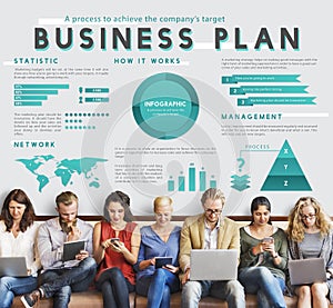 Business Management Marketing Global Plan Concept