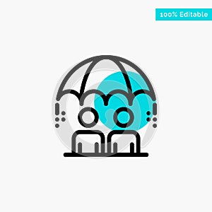 Business, Management, Modern, Risk turquoise highlight circle point Vector icon